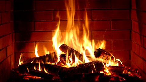Fireplace at Night 4K 🔥 Relaxing Fireplace . Fireplace with Burning Logs & Fire Sounds