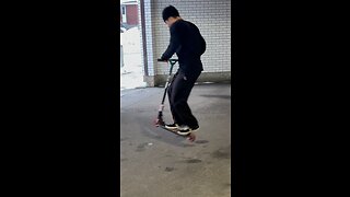 Really hard street scooter trick