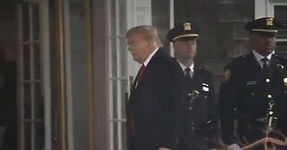 Trump Arrives At NYPD Officer Jonathan Diller's Funeral