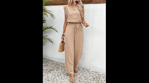 Top With Pants. Women's two piece sets ideas 😀 Women's Lace Plain Daily Going Out
