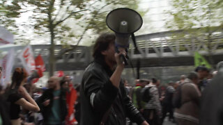 Thousands of people protest in Paris against the rising cost of living