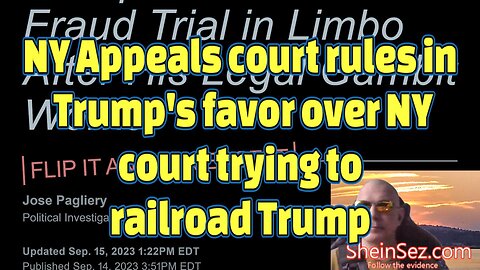 NY Appeals court rules in Trump's favor over NY court trying to railroad Trump-SheinSez 296
