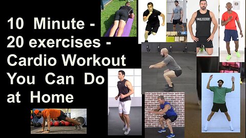 10 Minute 20 exercises Cardio Workout You Can Do at Home