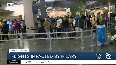 San Diego Airport flights impacted by Storm Hilary