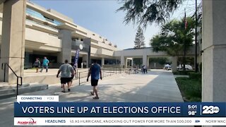 Voters line up at elections office