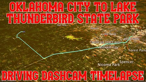 Oklahoma City to Lake Thunderbird State Park | Driving Dashcam Timelapse | Garmin DriveAssist 50