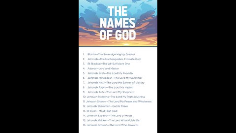 One Pilgrim's Musings - Names/Attributes of GOD series