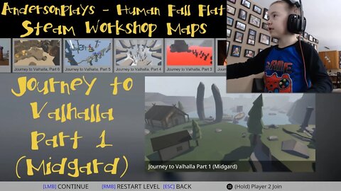 AndersonPlays Human Fall Flat - Journey to Valhalla Part 1 (Midgard) Walkthrough Guide