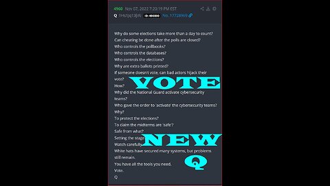 Q posted again urging Anons to vote & help expose vote fraud!