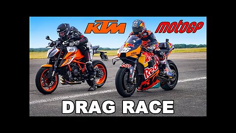 MotoGP Bike v KTM Road Bike- DRAG RACE.