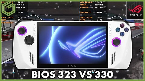 ROG Ally - Bios 323 vs Bios 330 - In Game Benchmarks Comparison at 15 & 25 Watts