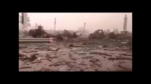 Terrifying footage showing destroyed Ukrainian equipment in Kyiv-Zhytomyr highway