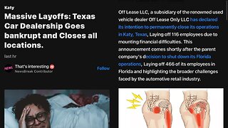 Massive Layoffs: Texas Car Dealership Goes bankrupt and Closes all locations