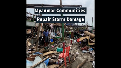 Residents in Myanmar’s Rakhine State worked to repair damage