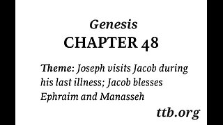 Genesis Chapter 48 (Bible Study)