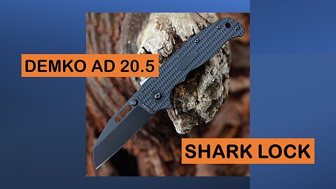 Demko Knives AD 20.5 Shark Lock AUS10A AD20.5 Grivory Handle (Black Scale/Black DLC/Shark Foot)