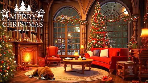 Relaxing Christmas Music 🎁 Christmas Background Music & Cozy Christmas Fireplace to Sleep or Work