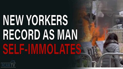 Man self-immolates while people record him burning to death.
