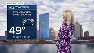 Breezy with isolated sprinkles expected for Tuesday