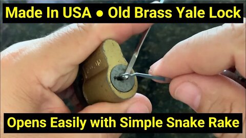 🔒Lock Picking ● Brass Yale Lock Opens Easily With Simple Snake Rake