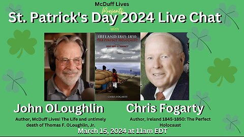 St. Patrick's Day Live Chat with Author Chris Fogarty, March 15, 2024