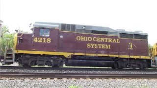 CSX Manifest Mixed Freight Train with Ohio Central System Locomotive From Berea, Ohio