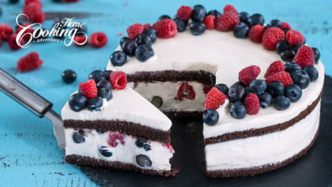 Chocolate Berry Yogurt Mousse Cake