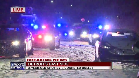 Police: 3-year-old shot by ricocheted bullet on Detroit's east side