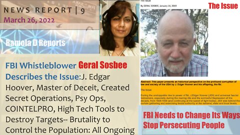 NEWS REPORT 9 | FBI WHISTLEBLOWER DESCRIBES THE ISSUE: HISTORY OF SECRET TERROR IN USA