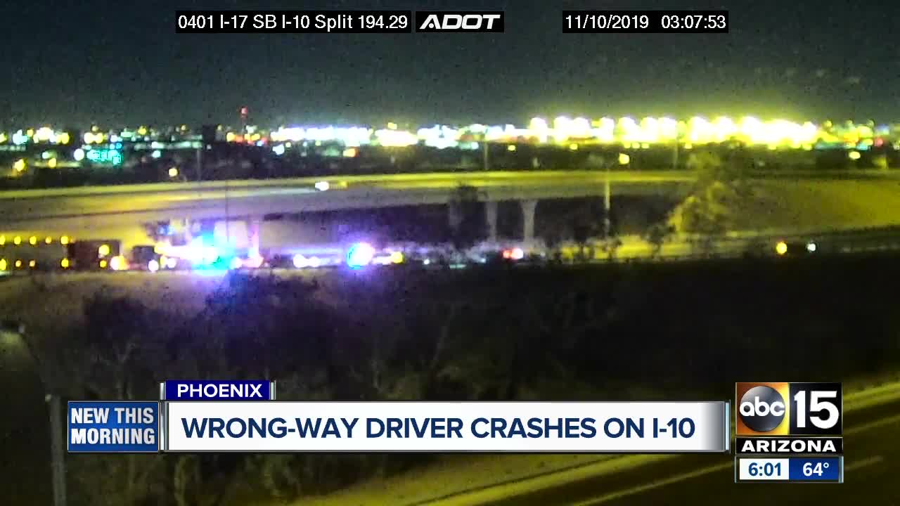 Wrong-way driver causes crash on I-10