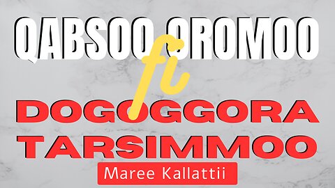 Qabsoo Oromoo fi Dogoggora Tarsimmoo K. 2