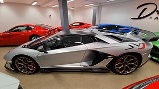 [4k] WIDEANGLE Lamborghini SV-J Aventador Grigio Adamas Matte Silver 1/900 at Dream Auto Stockholm