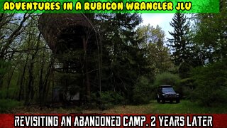 Revisit abandoned 70's camp upstate NY almost FELL THRU FLOOR! Adventures in Jeep Rubicon JLU