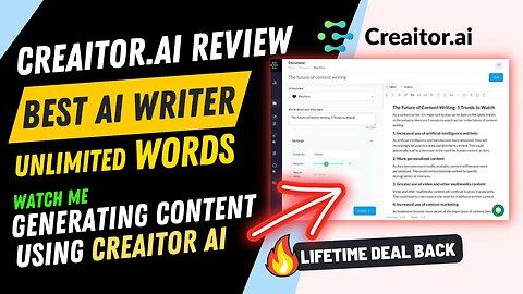 Creaitor Ai Review - Better Ai CopyWriter than Jasper with Unlimited Words Generation
