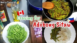 Let's Cook Adobong Sitaw(String beans) 🤤while HIS is Toast with cream cheese