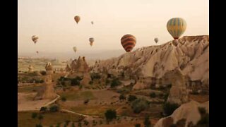 Astonishing hyperlapse of sunrise in Cappadocia