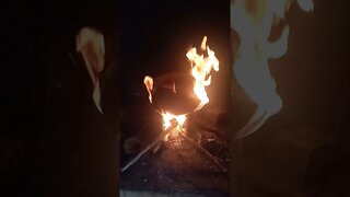 Cooking rice on fire wood.