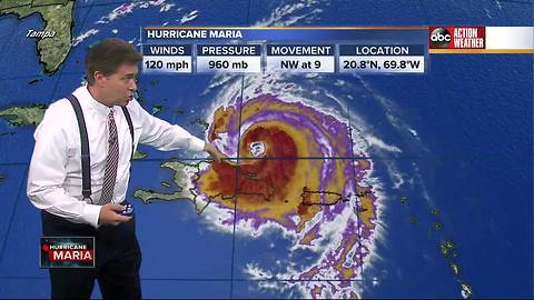 Hurricane Maria Category 3 storm update Thursday 5pm