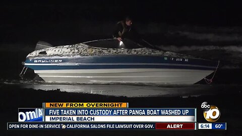 5 people in custody after panga boat washes ashore in Imperial Beach