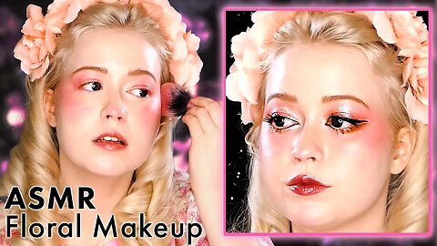 ASMR 👼 Stunningly Gorgeous Angelic Floral Makeover 🌷 Face Brushing, Soft Whispers, Makeup Noises 💕