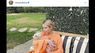 Emma Roberts shares first photo of son Rhodes