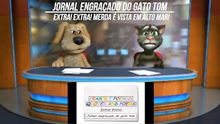 Jornal engraçado do gato tom: Merda é vista em alto mar! [Frases e Poemas]