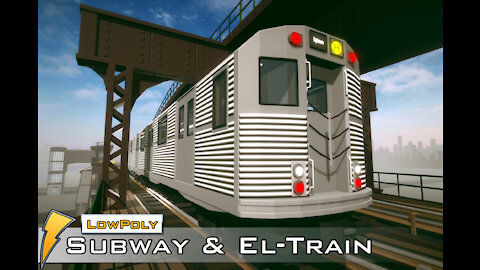 LowPoly Subway & El-Train (Unity) 3D art by Hurly Burly Studios (promo#1)