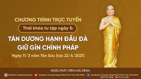 (Ngày 5) Thời khóa tụng kinh tu tập Nhân kỷ niệm ngày vía Thánh Tăng Đại Ca Diếp