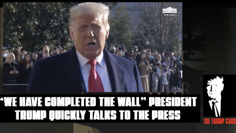President Trump Quickly talks to the Press.