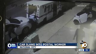 Car slams into postal worker in National City