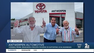 Antwerpen Automative says "We're Open Baltimore!"