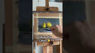 Timelapse of daily painting practice. Lemons 🍋 #oilpainting #lemon #artist #stilllife