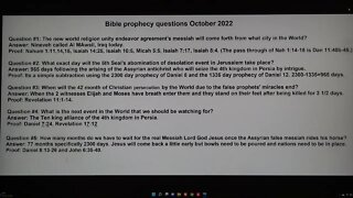 Bible Prophecy questions October 2022