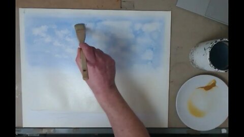Part 1 Racing clouds sunset Watercolour demo by David J Walker, how to paint a sunset